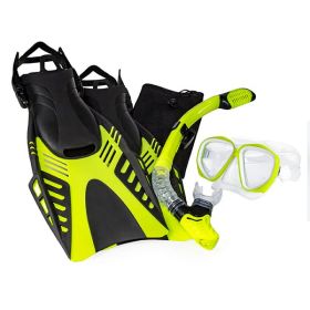 Aqua Leisure Dyna Adult 5-Piece Dive Set - Adult Size M/L Men&#39;s 4.5-8.5/Ladies 5.5-9.5