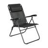 26" Wide Reclining Sling Chair with Pillow; 275 lbs - Black - aluminum