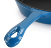 MegaChef Enameled Round 8 Inch PreSeasoned Cast Iron Frying Pan - Turquoise