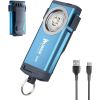 G2 mini flashlight key chain; 5 modes small Led flashlight; EDC key chain brightest flashlight magnetic cap clip.blue - as Pic