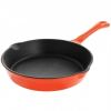 MegaChef Enameled Round 8 Inch PreSeasoned Cast Iron Frying Pan - Orange