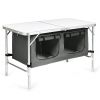 Travel Party Adjustable Height Folding Camping Table - Gray - Camping Table