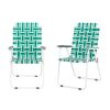 2pcs Folding Beach Chair, Steel Tube, PP Webbing, Bearing 120kg, Outdoor, Camping, BBQ, Beach, Travel, Picnic, Festival RT - light green strip