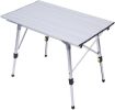 Bosonshop Portable Folding Aluminum Camping Picnic Table, Adjustable Height Compact Outdoor Table with Carry Bag, Silver - 1