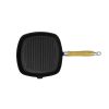 Cast Iron Grill Pan BBQ Skillet Wooden Handle - 50125