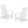 HIPS Adirondack Chairs Set of 2; Weather Resistant Plastic Fire Pit Chairs for Patio Deck - White - High Impact Polystyrene