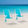 2-Pack Mainstays Reclining Bungee Beach Chair; Teal - Teal - Aluminum; Steel; Polyester