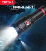 Rechargeable Diver Light LED Underwater Torch Lamp Waterproof Dive Lamp - Black - Diver flashlight