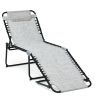 Foldable Recline Lounge Chair with Adjustable Backrest and Footrest - Gray