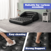 Inflatable Sofa Bed; Air Mattress; Lounge Chair Couch for Camping; 5-in-1; Full; Black - Black - PVC