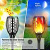 Solar Torch Lights; 48" Height Larger Solar Torches with Flickering Flames Outdoor Garden Indoor Decor - 4 Pack - black - Big(4 Pack)