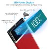 20800mAh Power Bank 76.96W External Battery Pack 3.1A Dual USB Charge Ports w/ LCD Display Flashlight Travel - Red