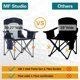 Folding Camping Chair Portable Padded Oversized Chairs with Cup Holders - Navy Blue