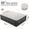 18" Airbed with Built-in Pump; Black and Blue - black - inflatable cushion