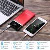 20800mAh Power Bank 76.96W External Battery Pack 3.1A Dual USB Charge Ports w/ LCD Display Flashlight Travel - Red