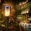 Solar Torch Lights; 48" Height Larger Solar Torches with Flickering Flames Outdoor Garden Indoor Decor - 4 Pack - black - Big(4 Pack)