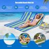 Outddoor Adjustable 3-Piece Beach Lounge Chair Mat Set - Stripe - Lounge Chairs