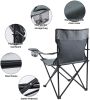 YSSOA Portable Folding Grey Camping Chair; Large - as Pic