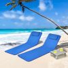 Outddoor Adjustable 3-Piece Beach Lounge Chair Mat Set - Blue - Lounge Chairs