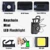 Mini Portable Flashlight Rechargeable Glare COB Keychain Light LED Work Light USB Charge Emergency Lamps Outdoor Camping Light - With US plug