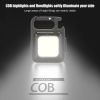 Mini Portable Flashlight Rechargeable Glare COB Keychain Light LED Work Light USB Charge Emergency Lamps Outdoor Camping Light - With holder