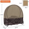 Windproof Dry Wood Pile Holder Storage Tarp Cover  - khaki