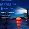 G2 mini flashlight key chain; 5 modes small Led flashlight; EDC key chain brightest flashlight magnetic cap clip.Black - as Pic