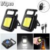 Mini LED Pocket FlashLight Mutifuction Work Light Lamps Waterproof USB Rechargeable COB Keychain Light for Outdoor Camping - 2Pcs - China