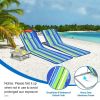 Outddoor Adjustable 3-Piece Beach Lounge Chair Mat Set - Stripe - Lounge Chairs