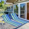 Outddoor Adjustable 3-Piece Beach Lounge Chair Mat Set - Stripe - Lounge Chairs