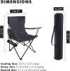 YSSOA Portable Folding Black Camping Chair; Large - as Pic