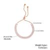 Super Flash Light Luxury Full Zircon Bracelet Adjustable Bracelet Charm Jewelry For Women 18K Gold Plated - Silvery