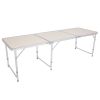 US Stock Home Use Aluminum Alloy Portable Folding Table White Outdoor Picnic Camping Dining Party Indoor RT - 180x60x70cm