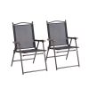 Camping Chairs; Gray and Black - Multicolor - Textile,Steel