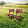 Outdoor Folding Chair Set of 2 All Weather Aluminum Patio Chairs - Red