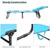 Folding Chaise Lounge Chair Adjustable Outdoor Patio Beach Camping Recliner Turquoise - Turquoise - Oxford Cloth + Iron Pipe