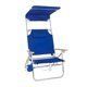 Metal beach chair with sunshade - Blue - aluminum, steel, polyester