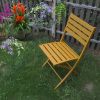 Outdoor Folding Chair Set of 2 All Weather Aluminum Patio Chairs - Yellow