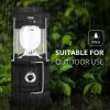 Solar LED Camping Light Portable Camping Lamp USB Rechargeable Flashlight Emergency Tent Lamp Torch Waterproof Lighting Outdoor - CN - Only battery