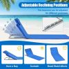 Outddoor Adjustable 3-Piece Beach Lounge Chair Mat Set - Blue - Lounge Chairs