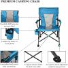 Free shipping Extended-weighted steel frame 350 lb folding chair, 600D PVC powder coated portable camping chair11.13 lb net, with cup holder and liner