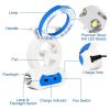 Desk Cooling Fan w/180Â¬âˆžAdjustable LED Lamp Baby Stroller Fan Emergency Flashlight Torch - Blue