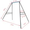 Swing Frame, New Upgraded A-Frame Swing Stand with Ground Nail, Heavy Duty Metal Swing Frame, Fits for Most Swings & Yoga Swing, Anti-Rust and Good St