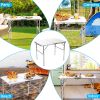 Patio Folding Camping Table Aluminum Adjustable Portable Outdoor Indoor - White - Aluminum