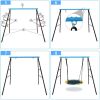 Swing Frame, New Upgraded A-Frame Swing Stand with Ground Nail, Heavy Duty Metal Swing Frame, Fits for Most Swings & Yoga Swing, Anti-Rust and Good St