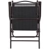 Set of 2 Patio Folding Sling Chairs Camping Deck Garden Beach Black - Black - Textiles, steel and plastics