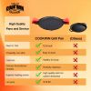 Cast Iron Grill Pan 12.6 inch Pre-Seasoned Cast Iron Griddle Pan Dual Handles Cast Iron Skillets for BBQ Round Cast Iron Griddle for any Stove Top and