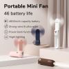 Portable Fan Mini Handheld Fan USB 4800mAh Recharge Hand Held Small Pocket Fan with Power Bank Flashlight Feature - Brown