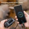 New Design Outdoor Small Fan Flashlight Hanging Waist Fan USB Portable Ultra-long Battery Life Handheld Rechargeable Fan Lamp - Black