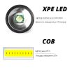 Mini Rechargeable LED Flashlight Use XPE + COB lamp beads 100 meters lighting distance Used for adventure; camping; etc. - Blue